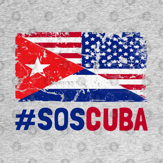 SOS Cuba Flag Free Cuba Libre 2021 by dyazagita